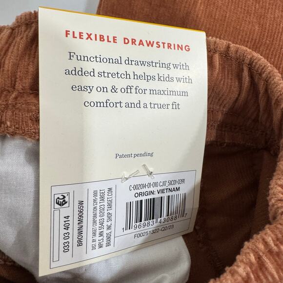 Cat & Jack Brown Corduroy Tapered Pants Size 12 Months New - Picture 5 of 5
